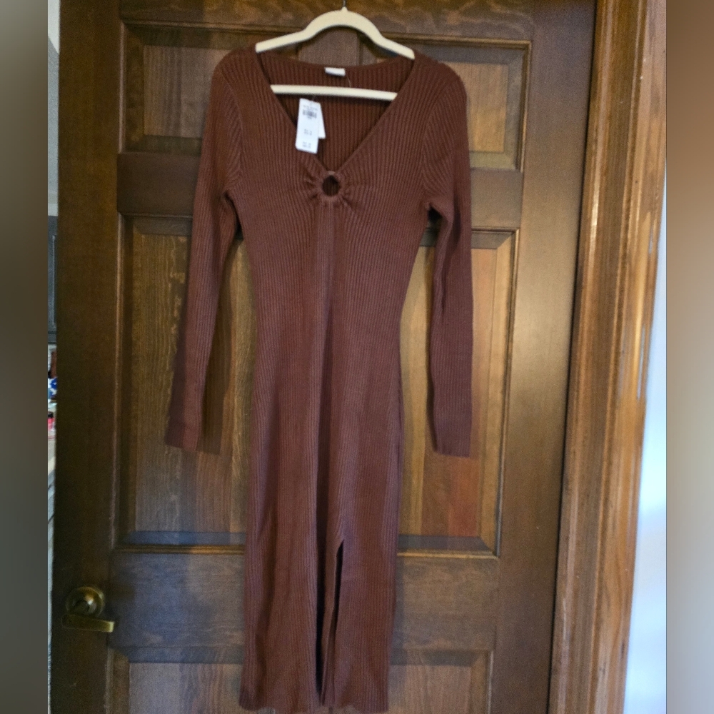 Abercrombie Chocolate Ribbed Knit Dress